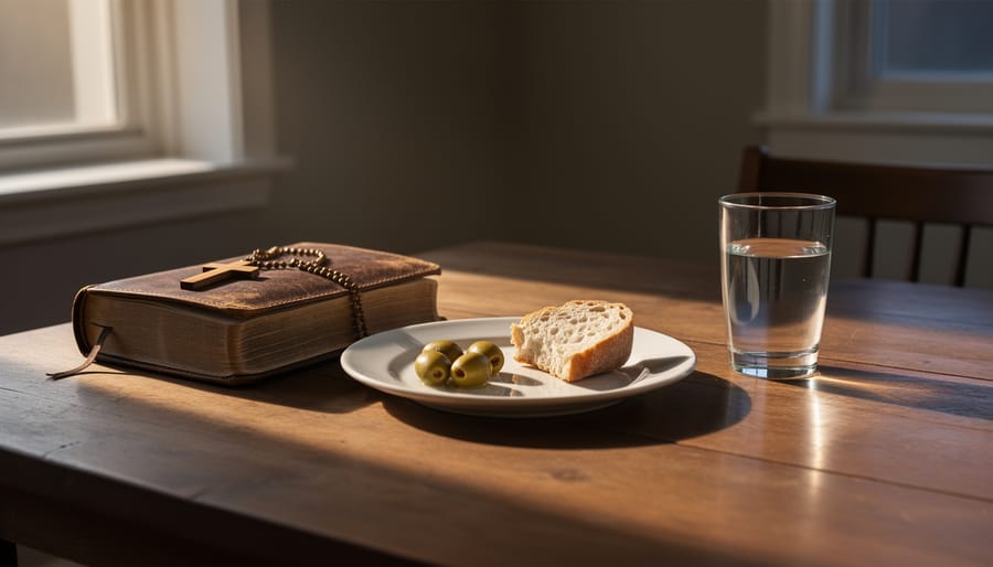 Person holding a covered bowl of simple bread in a softly lit kitchen