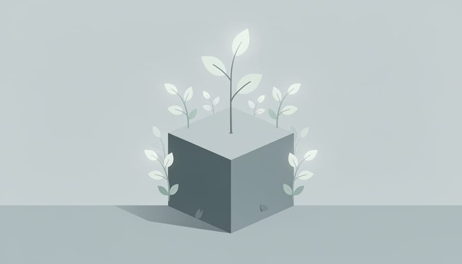 Stone cornerstone with green vines growing through cracks