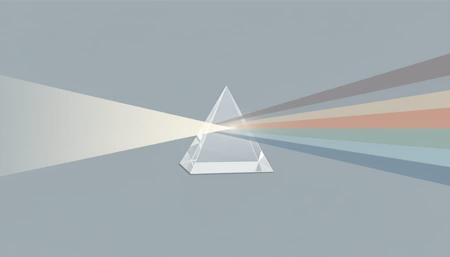 A glass prism refracting warm light with softly blurred Bible pages in the background